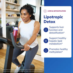 Lipotropic Detox bottle side label detailing choline and B vitamins for metabolism