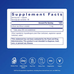 Pure Encapsulations Lithium Orotate capsules illustrate easy daily use for mood support.