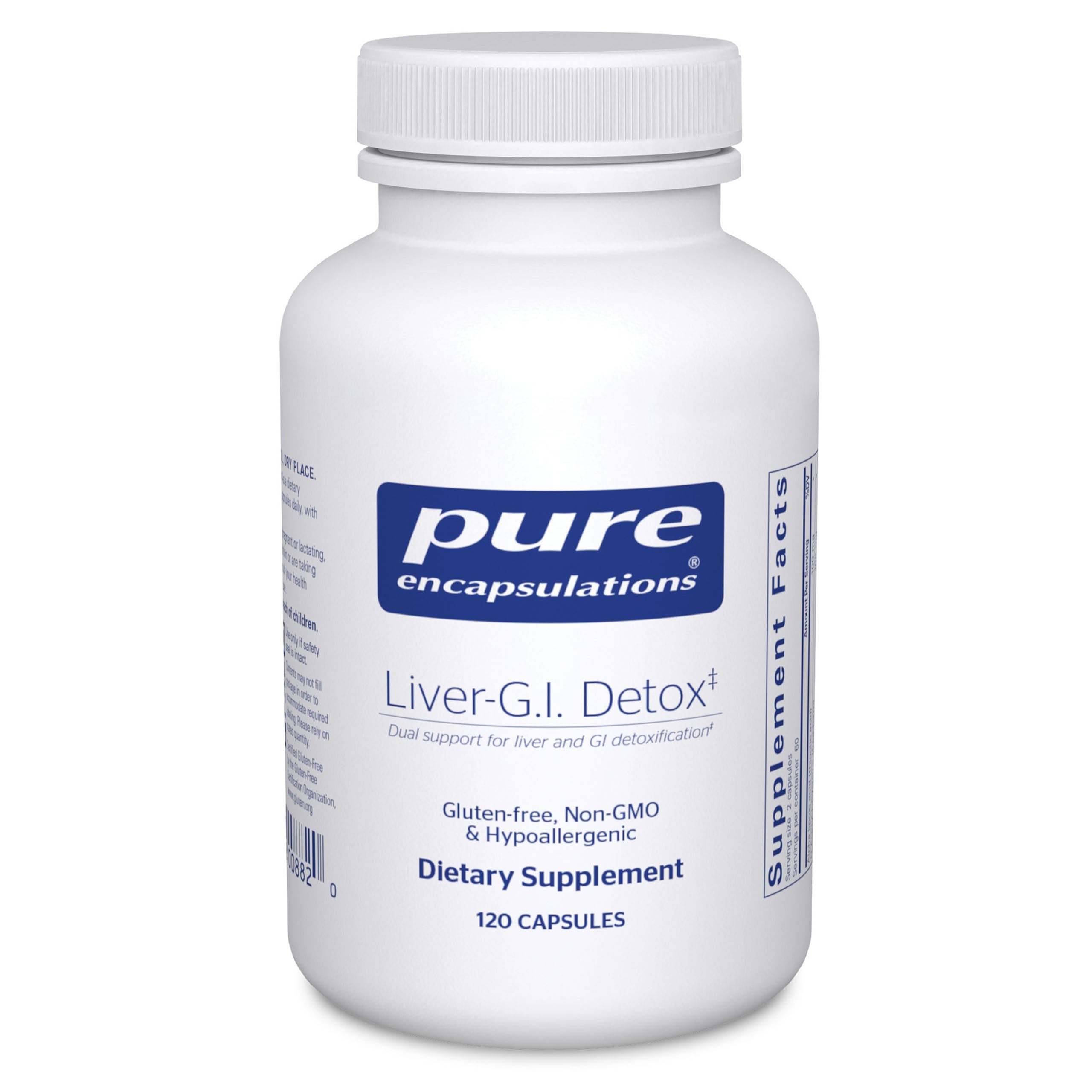 Pure Encapsulations Liver-G.I. Detox bottle front view with capsules for detox support