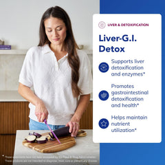 Pure Encapsulations Liver-G.I. Detox label highlights key detox ingredients