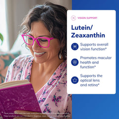 Pure Encapsulations Lutein & Zeaxanthin label highlighting vegan ingredients and purity