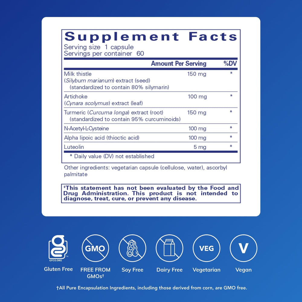 Pouring Pure Encapsulations LVR Formula capsules for convenient daily use.