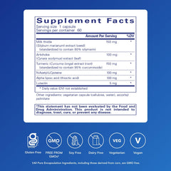 Pouring Pure Encapsulations LVR Formula capsules for convenient daily use.