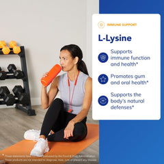 Pure Encapsulations L-Lysine label detail emphasizes purity standards.