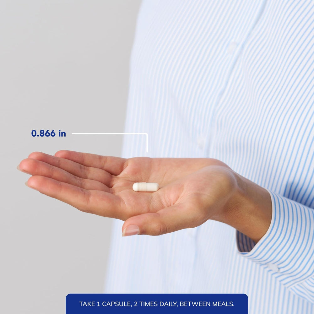 L-Lysine bottle with glass of water for daily use by Pure Encapsulations.