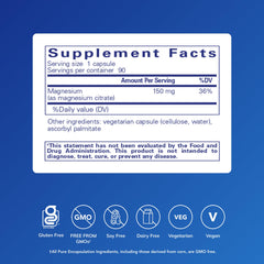 Pure Encapsulations Magnesium citrate capsules for convenient daily metabolism and muscle function