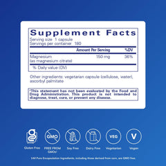 Close-up of Pure Encapsulations Magnesium Citrate capsules