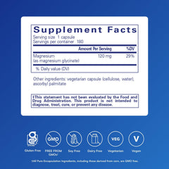 Pure Encapsulations Magnesium Glycinate capsules arranged for everyday use and nervous system support.