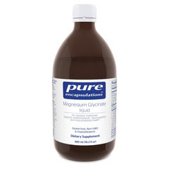 Pure Encapsulations Magnesium Glycinate Liquid bottle for convenient daily bone health support