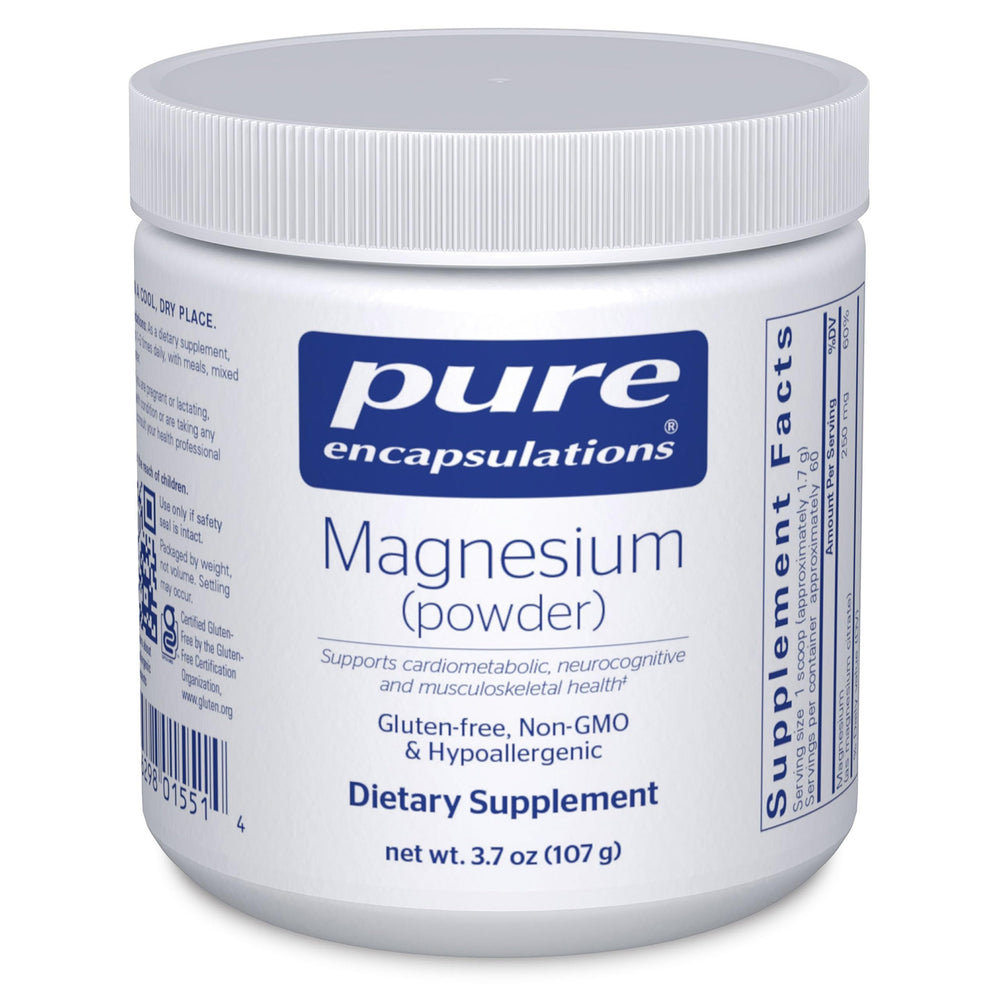 Pure Encapsulations Magnesium Powder bottle for daily relaxation and muscle support