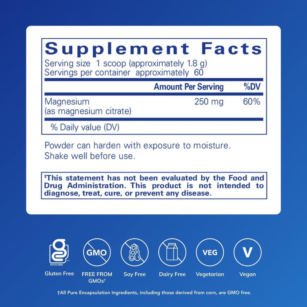 Pure Encapsulations Magnesium Powder scoop demonstrates easy precise dosing