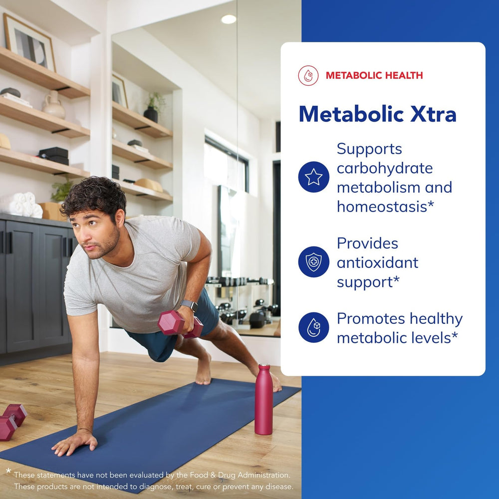 Promotional Metabolic Xtra pack highlighting daily metabolic support