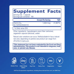 Pure Encapsulations methylcobalamin capsules ready for energy metabolism support.