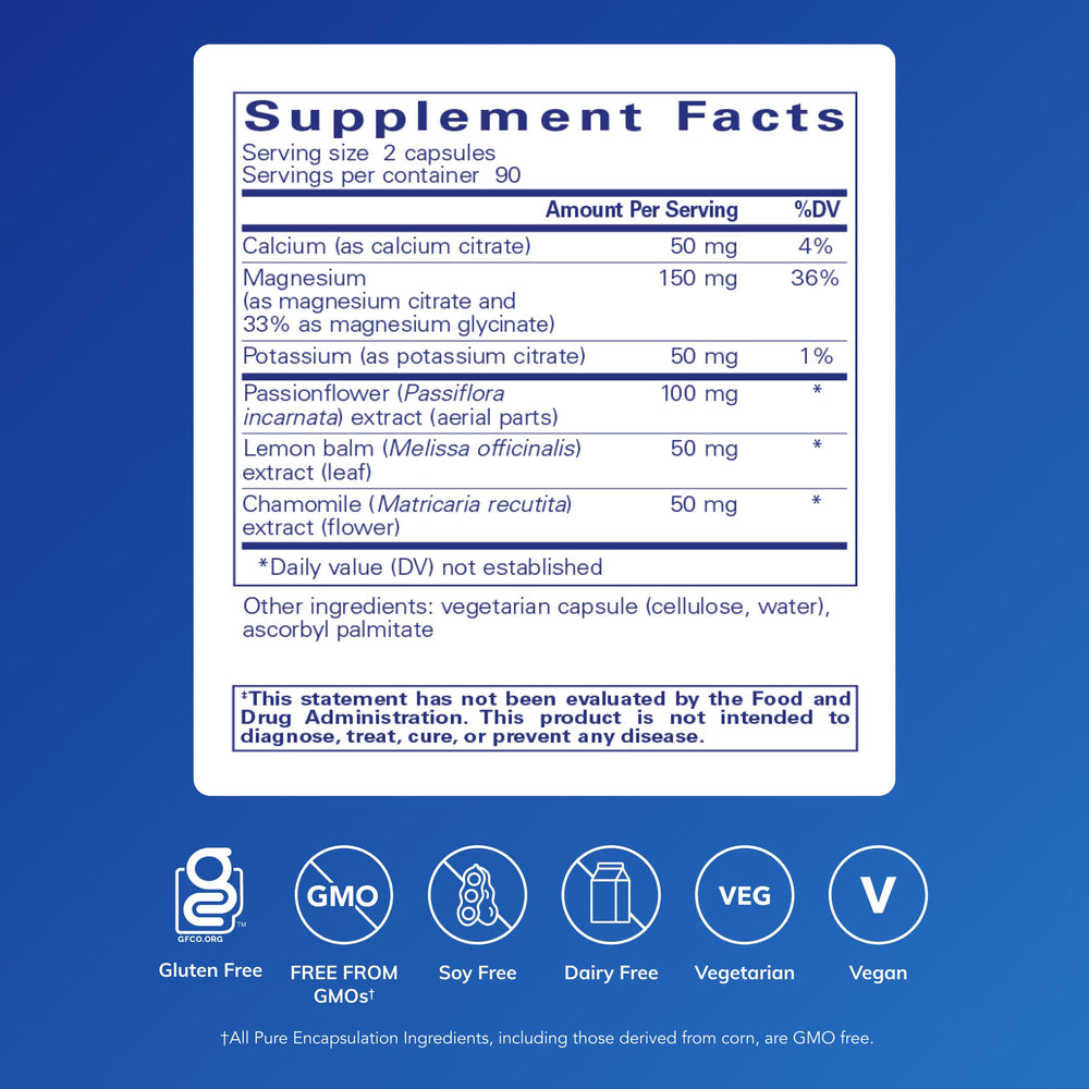 Pure Encapsulations Muscle Cramp/Tension Formula bottle shown for daily use