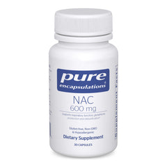 Pure Encapsulations NAC 600mg bottle with antioxidant support for lungs.