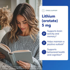 Pure Encapsulations NAC and lithium orotate ingredient label for clarity and transparency.