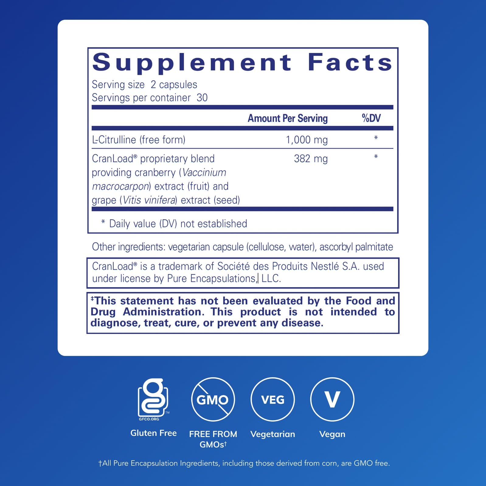 Pure Encapsulations Nitric Oxide Ultra capsules closeup, easy-to-swallow daily supplement