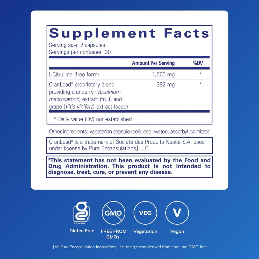 Pure Encapsulations Nitric Oxide Ultra capsules closeup, easy-to-swallow daily supplement