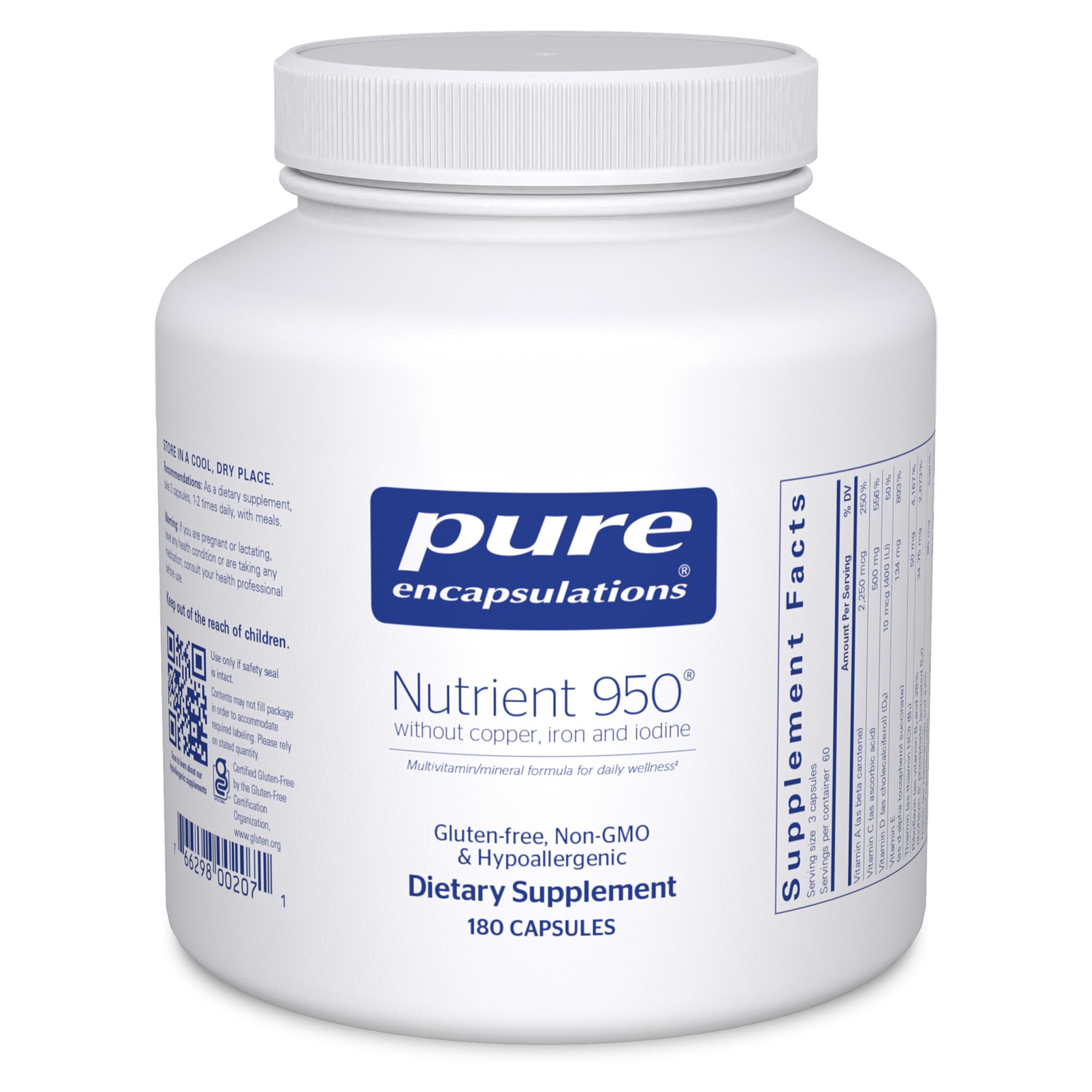 Pure Encapsulations Nutrient 950 bottle for daily wellness support