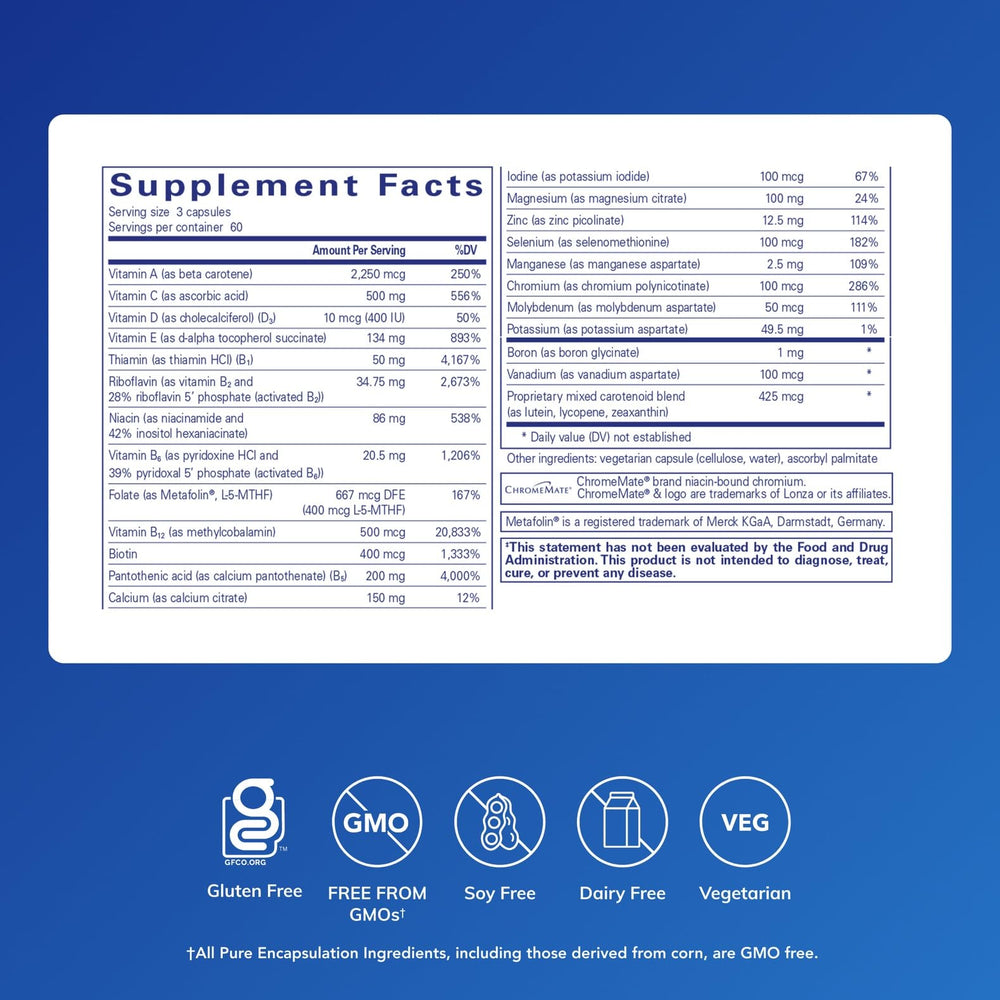 Pure Encapsulations Nutrient 950 capsules close-up highlighting gentle, tolerable capsules.