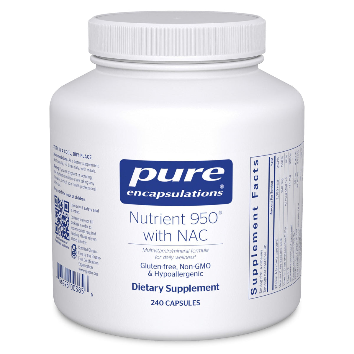 Pure Encapsulations Nutrient 950 with NAC bottle ready for daily wellness.