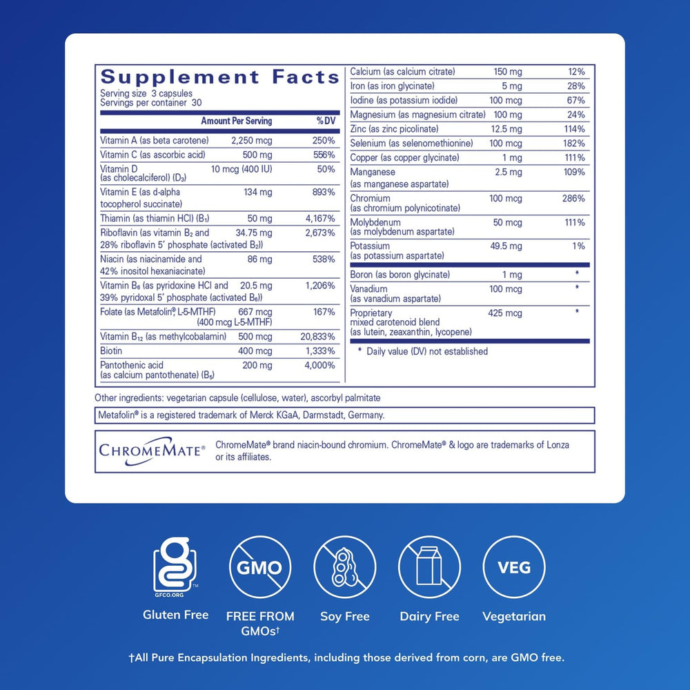 Pure Encapsulations Nutrient 950 tablets close-up highlighting activated nutrients.