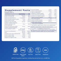 Pure Encapsulations Nutrient 950 Without Iron label close-up shows allergen-free formula.