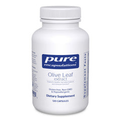 Pure Encapsulations Olive Leaf Extract bottle shows premium quality for daily wellness.