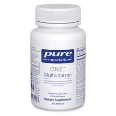 Pure Encapsulations O.N.E. multivitamin bottle front promotes daily wellness and energy