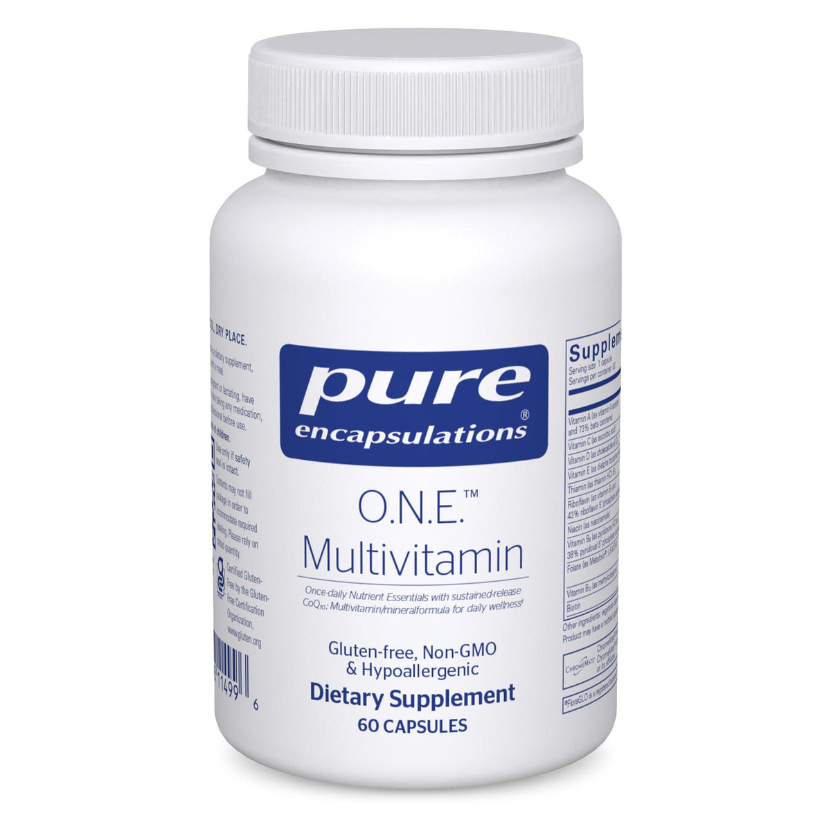 Pure Encapsulations O.N.E. Multivitamin bottle for daily wellness.