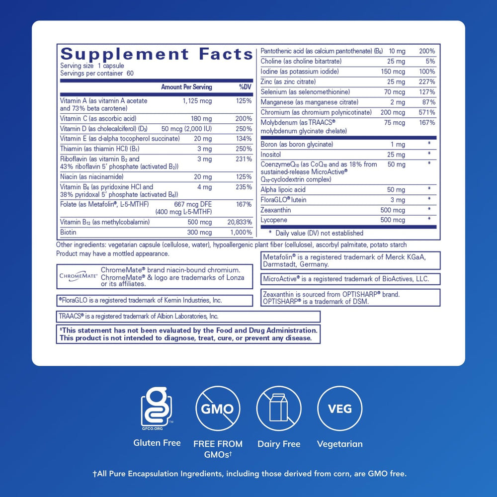 Pure Encapsulations O.N.E. Multivitamin powder color variation in container.