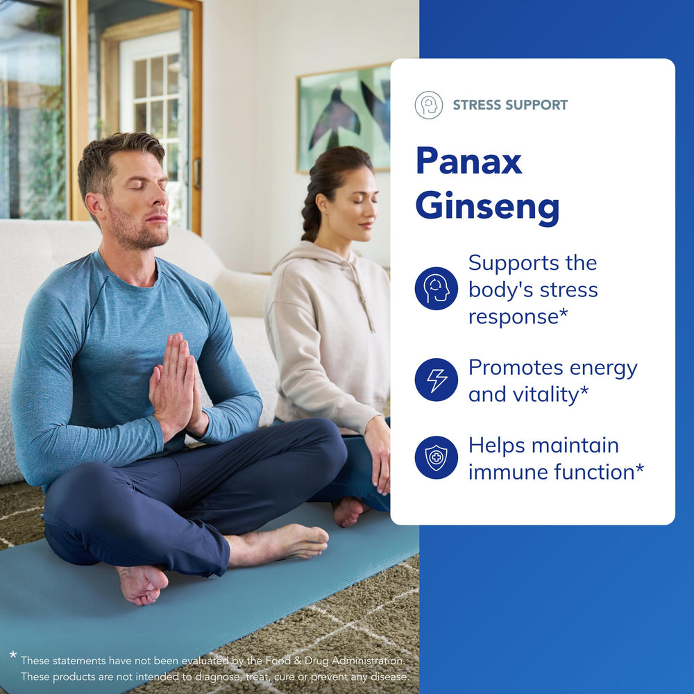 Pure Encapsulations Panax Ginseng daily capsules on display emphasizing endurance and energy potential