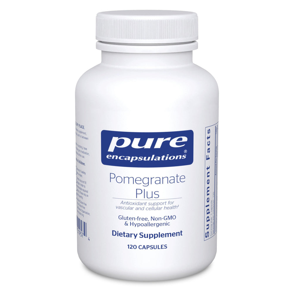Pure Encapsulations Pomegranate Plus bottle front for everyday antioxidant support.
