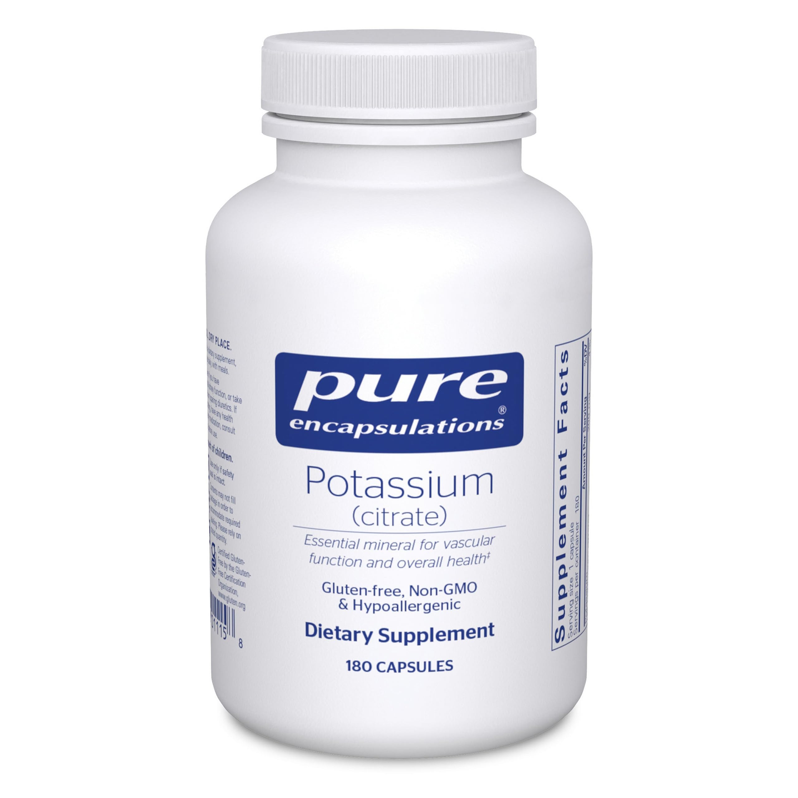 Pure Encapsulations Potassium Citrate bottle for everyday mineral support