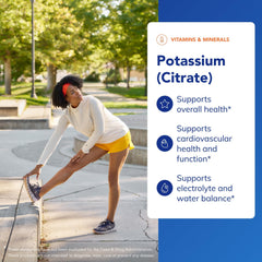Pure Encapsulations Potassium Citrate label detailing electrolyte balance benefits