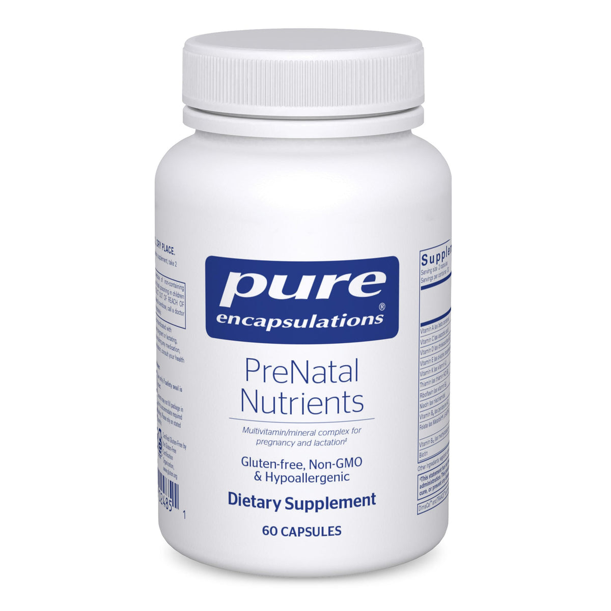 Pure Encapsulations PreNatal bottle with capsules for daily prenatal support.