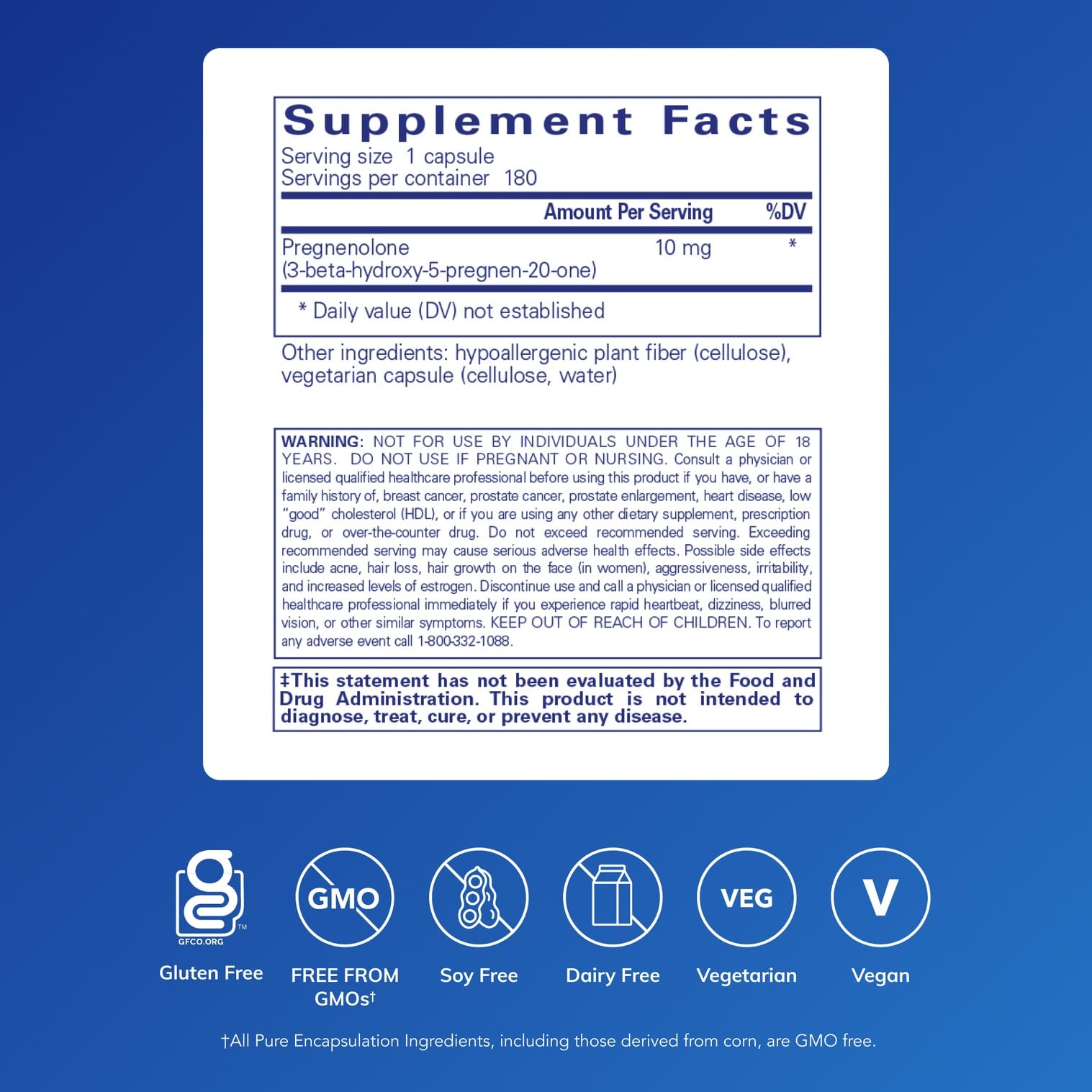 Close-up of pregnenolone capsules showing compact, easy-to-take daily supplement.