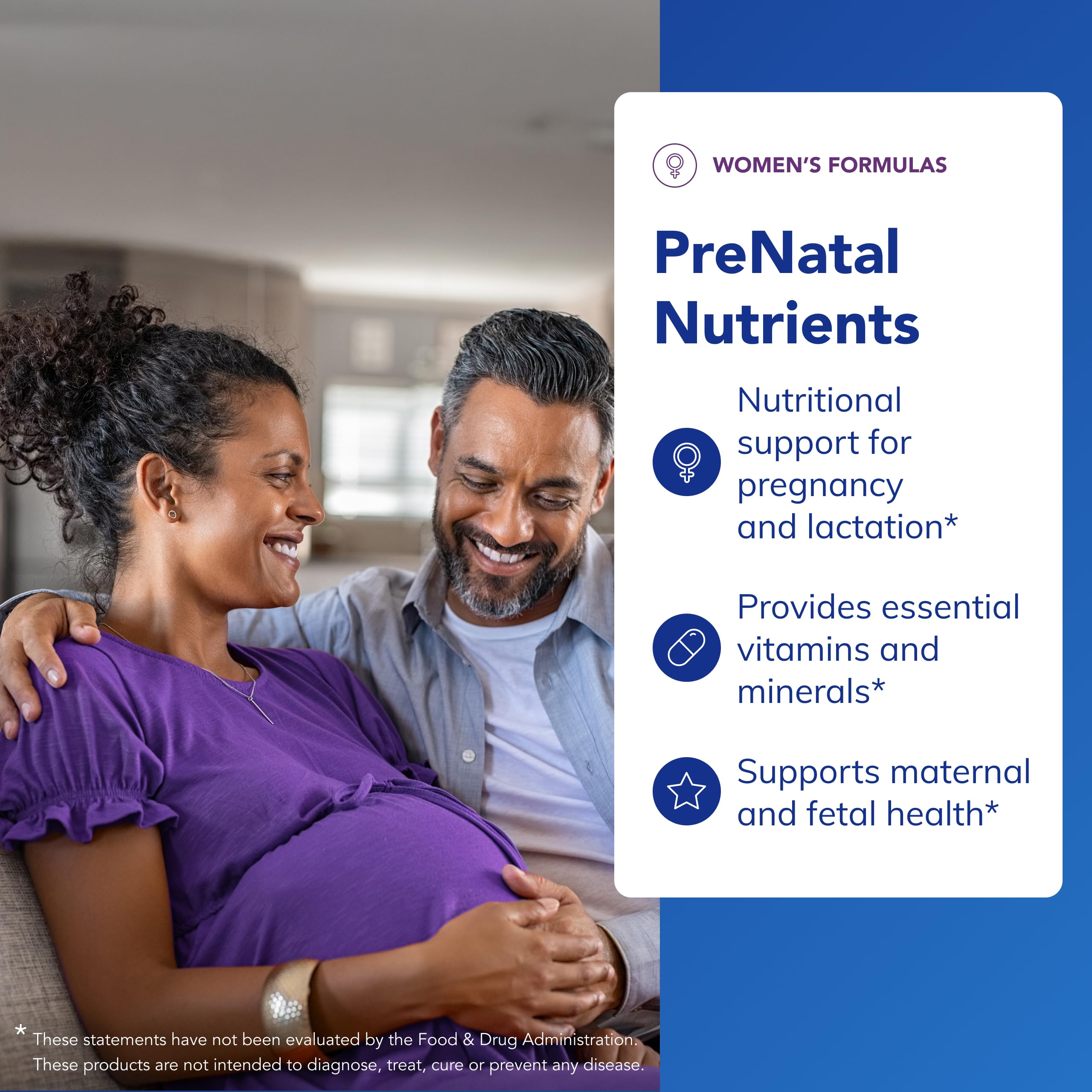 Pure Encapsulations Prenatal Nutrients label with essential vitamins and minerals.