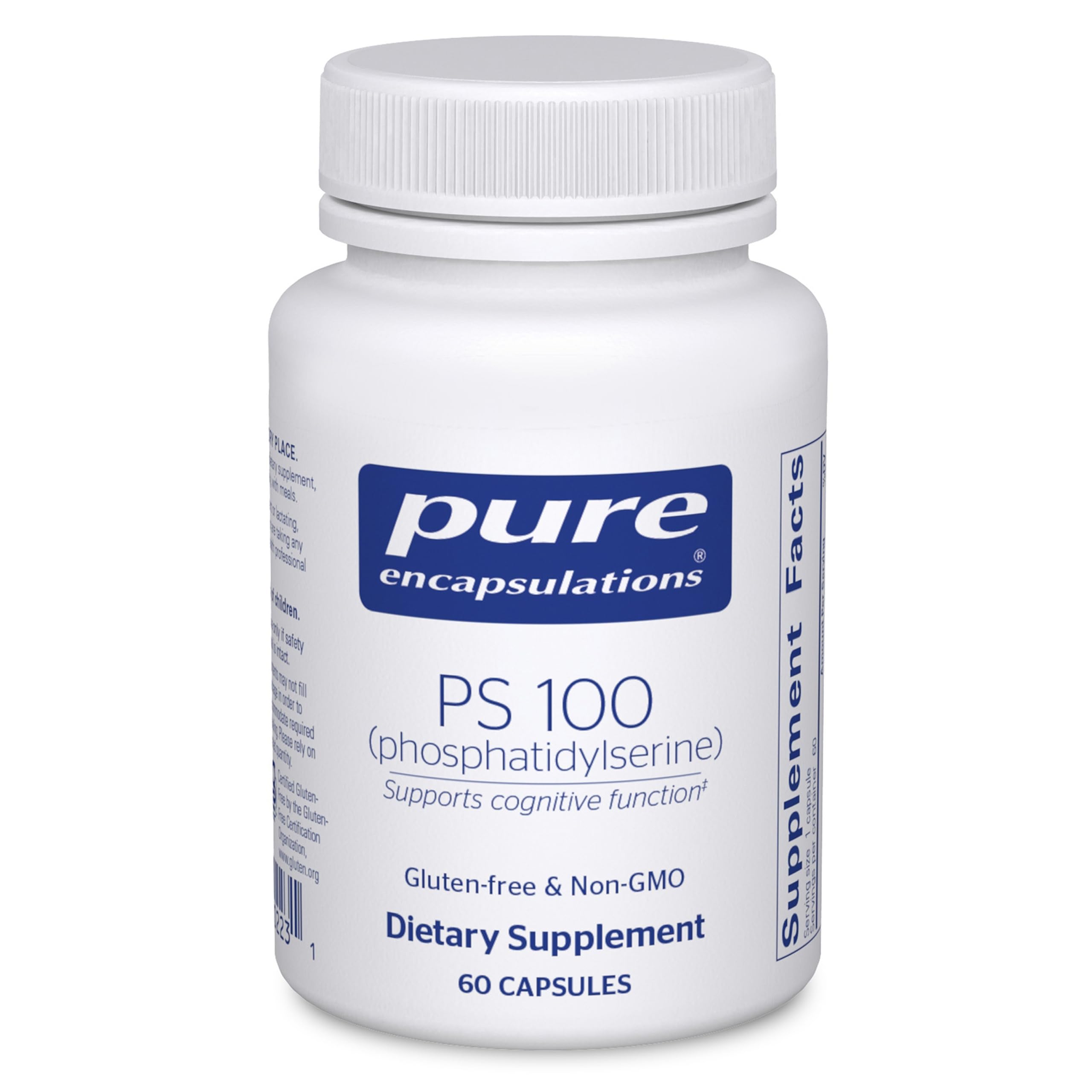 Pure Encapsulations PS 100 bottle front view may support memory and focus.