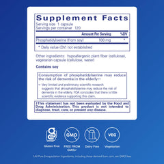 PS 100 capsules close-up showing easy-to-swallow brain health supplement