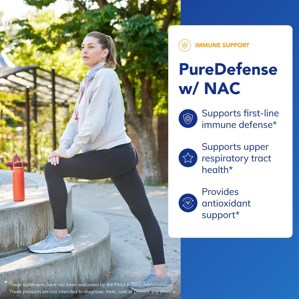 Pure Encapsulations PureDefense NAC capsules ready for daily supplementation.