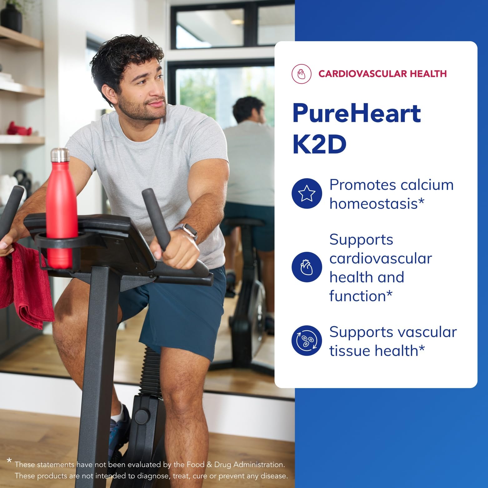 Pure Encapsulations PureHeart K2D label closeup showing MK-7 and D3 for vascular support.