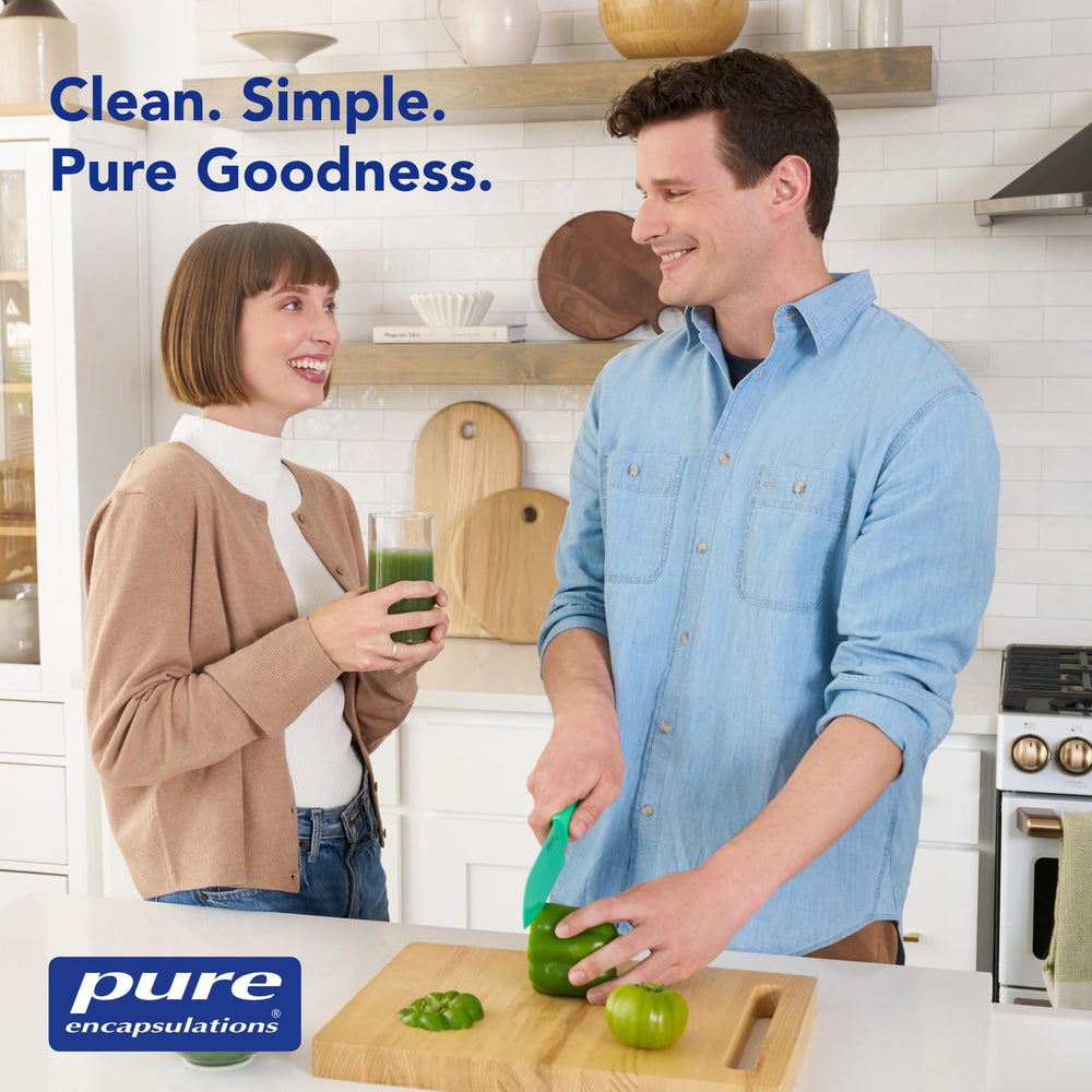 Pure Encapsulations PureLean Fiber powder shown in a tidy kitchen setting