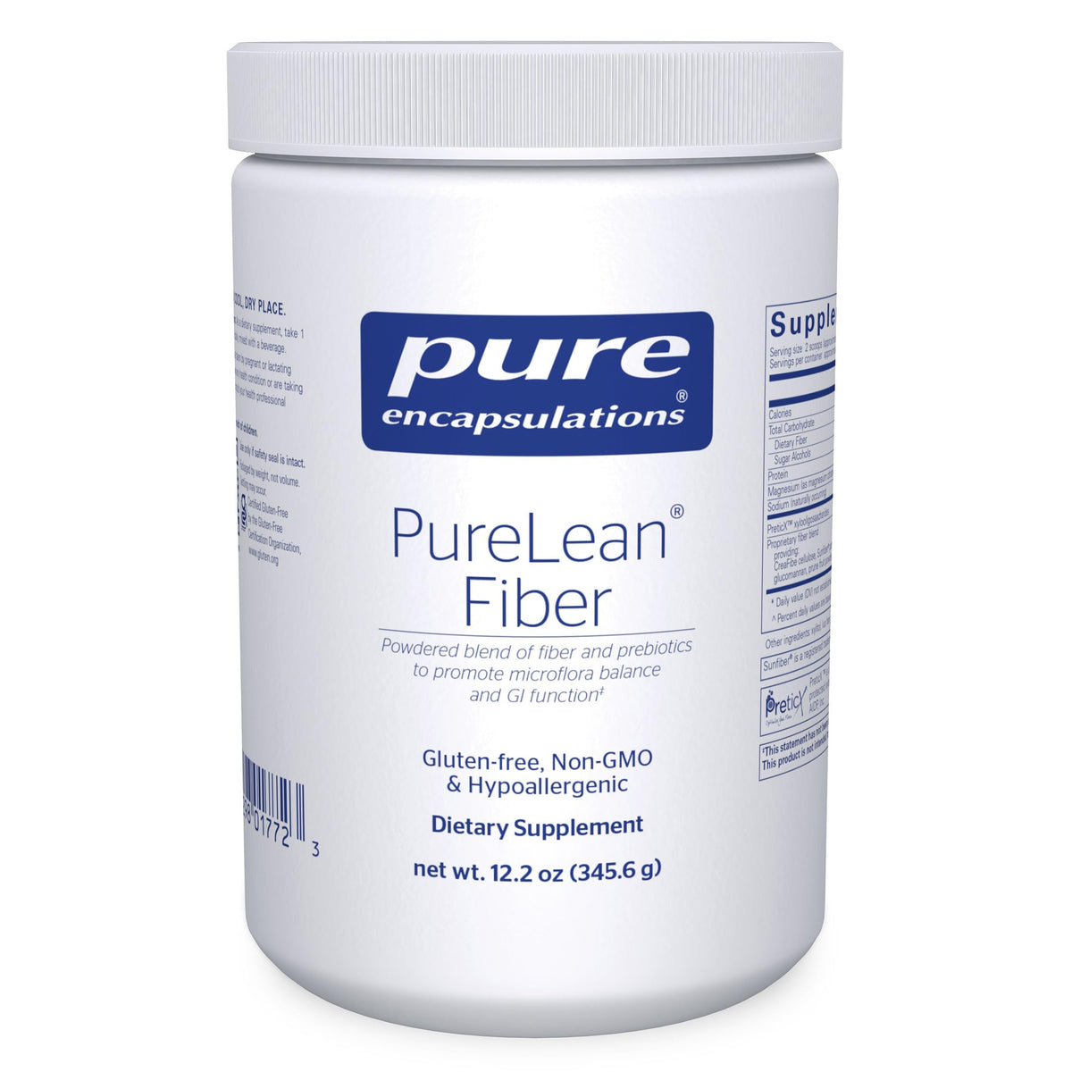 Pure Encapsulations PureLean Fiber powder in a tub for everyday digestive support