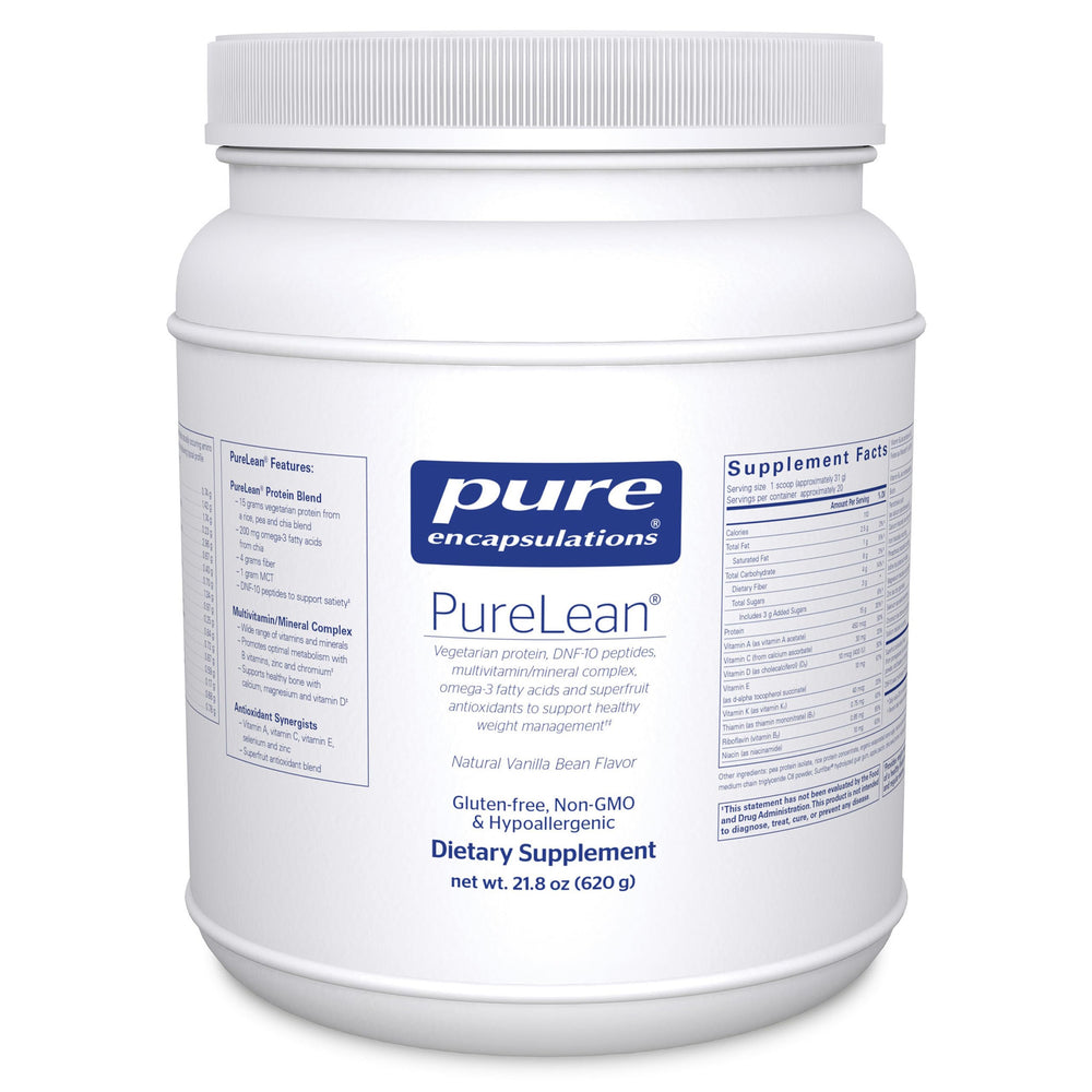Pure Encapsulations PureLean Protein bottle with vanilla flavor supports daily protein intake
