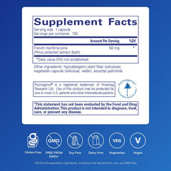 Pure Encapsulations Pycnogenol capsules – convenient daily antioxidant support.