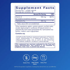 Pure Encapsulations Q-Gel 100 bottle with label highlights premium CoQ10.