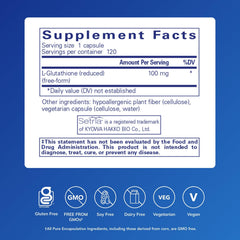 Pure Encapsulations Reduced Glutathione capsules arranged for daily routine