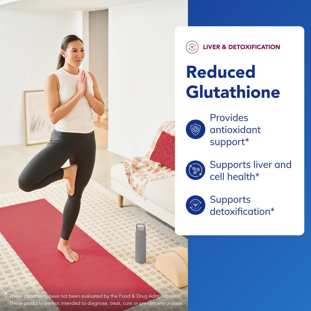 Close-up of Pure Encapsulations Reduced Glutathione label, allergen-free formulation