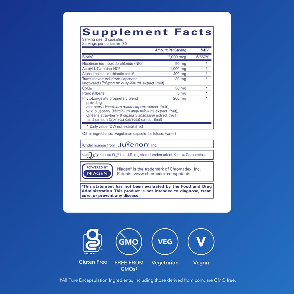 Pure Encapsulations RevitalAge Ultra 90's bottle cap emphasizes easy daily dosing.